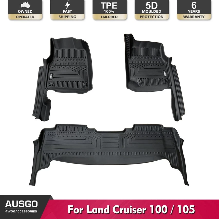 AUSGO 5D Floor Mats for LandCruiser 100 / 105 Series 98-07 | Door Sill Coverage