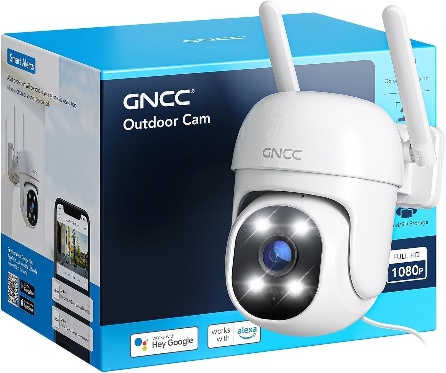 Telecamera GNCC Esterna Wi-Fi 360° PTZ: Sicurezza 1080P Smart AI