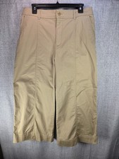 Lauren Ralph Lauren Wide Leg Cropped Pants Women SZ 8 Beige Designer Casual