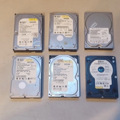 Western Digital WD Caviar 3.5" IDE HDD Lot of 6 7200RPM 8MB WD2000/1200/400 - Image 1 of 4