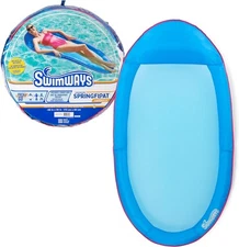 SwimWays Spring Float Original Pool Lounge Chair 1, Hammock Blue 