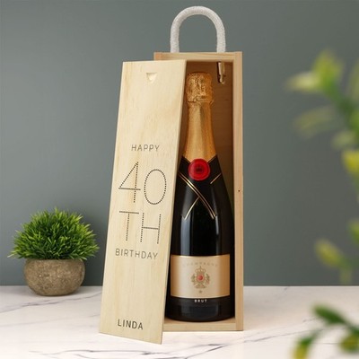 Individuelle Geschenkbox 40. Geburtstag Sekt Wein Meilenstein Geburtstag Feier Geschenk