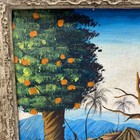 Cliff Mullings Oil on Canvas Tropical Landscape Signed 11x13 Framed Folk Art — photo 5