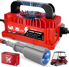 48 Volt 15 Amp Golf Cart Charger with 3-Pin round Plug for Club Car Precedent 