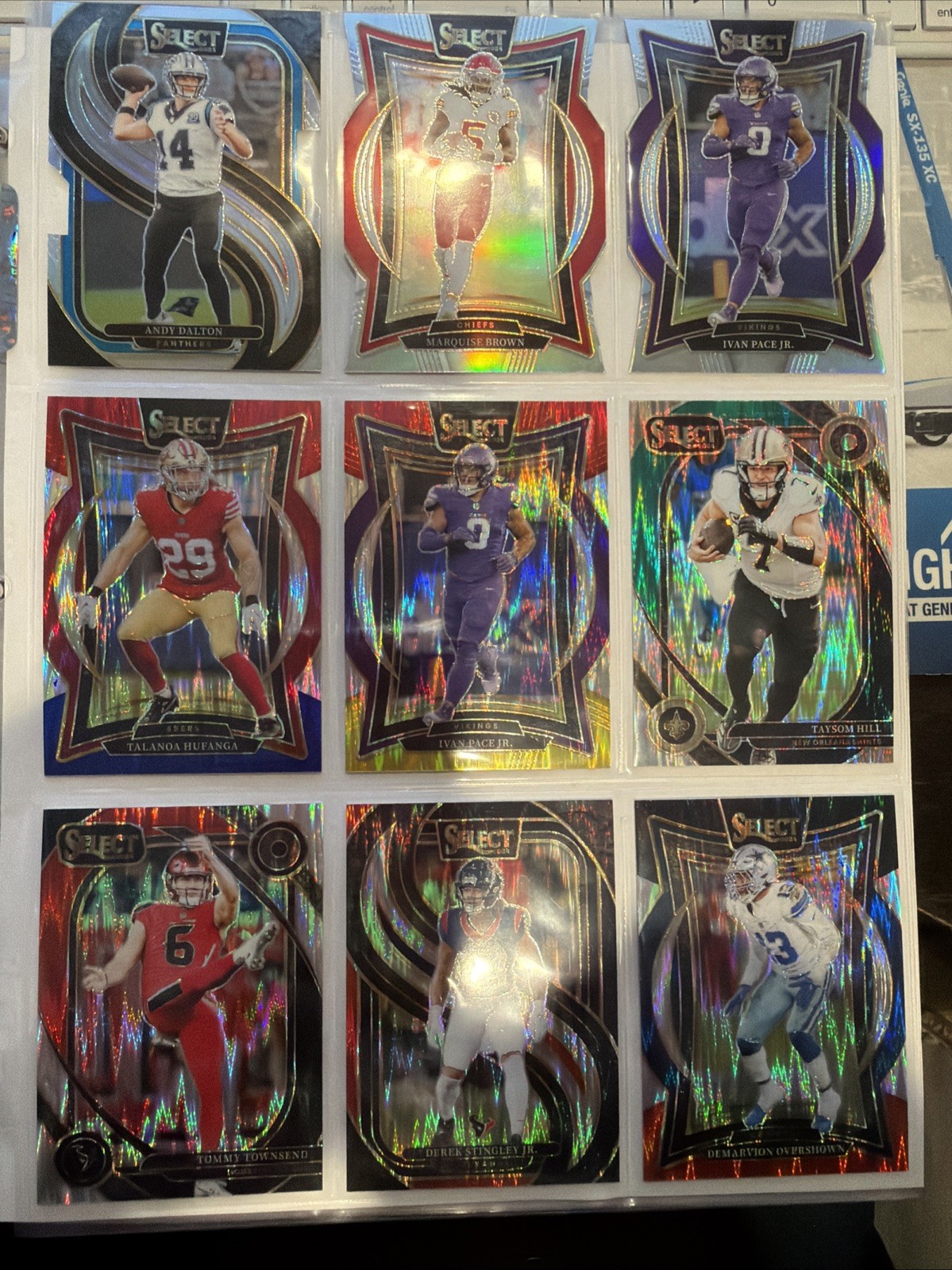 2024 Panini Select Football Prizm Parallel (9 Card Lot)