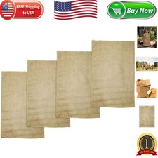 Versatile Jute Potato Sacks - 4 Natural Burlap Bags for Picnic Games, 24x39 Size