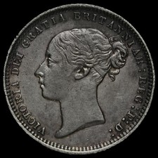 1872 Queen Victoria Young Head Silver Sixpence, Rare