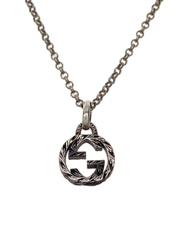 Collana uomo GUCCI SV925 argento ad incastro G con top usata