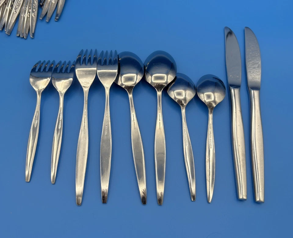 CARLTON Japón Acero Inoxidable WOODCREST CAS1 Pergaminos Texturizados Puntos MCM Cubiertos ELECCIÓN Foto 2 de 4