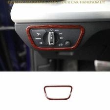 For Audi Q5 SQ5 2018-2024 Red Wood Grain Driver's Side Dash Control Frame Trim