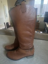 Women’s Long Knee High Tan Leather Riding Style Boots Size 5 by Call It Spring