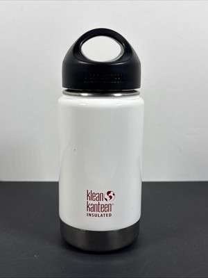 Klean Kanteen Vacuum Insulated 12 oz White Water Bottle Wide Stainless Steel