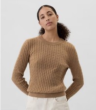 GAP  CashSoft  Crewneck Ribbed Sweater XL Light Brown Cotton-Blend NWT Retail 59