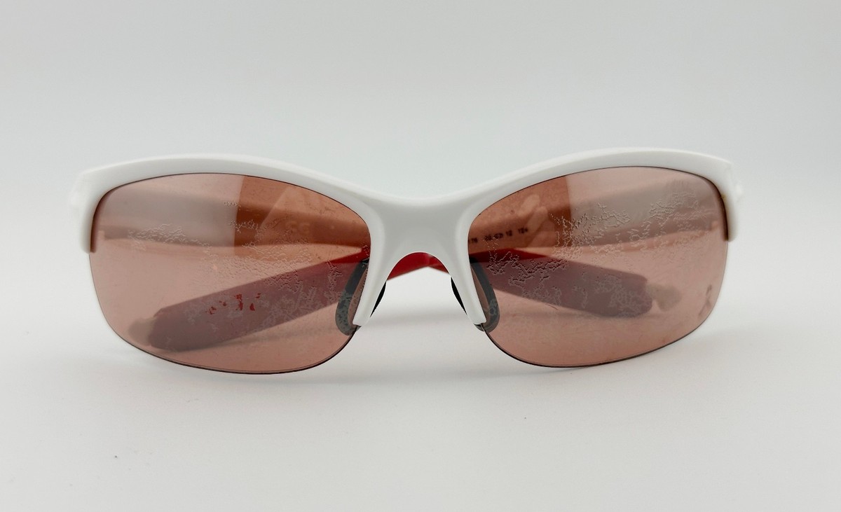 【美品】オークリーコミット 24-176 OAKLEYCOMMIT レディース Oakley Commit SQ Sunglasses FRAME 24-176 White Pink Breast Cancer