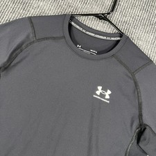 Under Armour HeatGear Shirt Mens Large Black Short Sleeve Compression Athletic