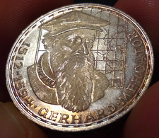 1969 f germany 5 mark bu uncirculated Gerhard Mercator toned silver world coin