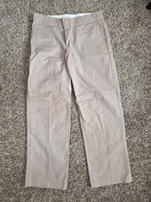 Dickies Mens Khaki Double Knee Work Pants Size 32x30 Relaxed Straight Chino Y2K