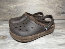 Crocs Crocband Mammoth Leather Lined Clog Mens 4 Womens 6 Brown. Rare.