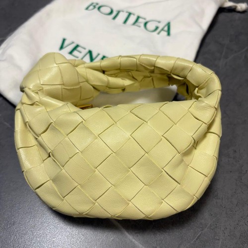 BOTTEGA VENETA Candy Jodie Intrecciato Leather Handbag Yellow
