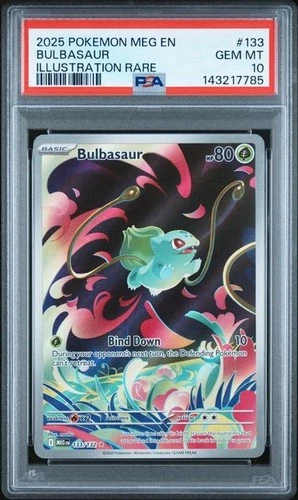 2025 Pokemon Mega Evolution #133 Bulbasaur Illustration Rare IR PSA 10 785