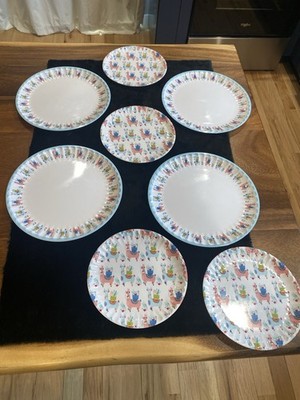 Mainstays 8-Piece Llama & Cactus Melamine Plates Set, 10.5'' & 8.5'' Round
