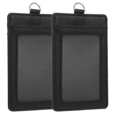 2 Pcs Vertical Name Card Holder Identification Badge Cover Holders