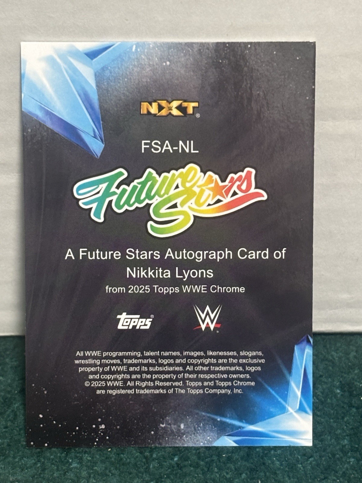 2025 Topps Chrome WWE Future Stars Autographs Nikkita Lyons /150 Blue Auto view 2