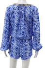 Lilly Pulitzer Women V Neck Long Sleeve Abstract Blue Jumpsuit Polyester Size S — photo 3
