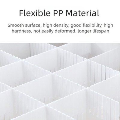 Adjustable Plastic Drawer Dividers for Socks and Lingerie Storage Set of 5