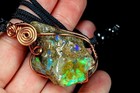 66Ct African Crystal Opal Rough Wire Wrapped Pendant PYRS100 — photo 3