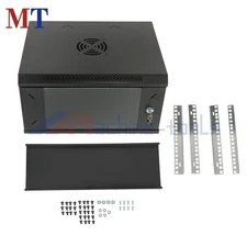 6U Wall Mount IT Server Network Enclosure Cabinet 15.5" Deep Locking Glass