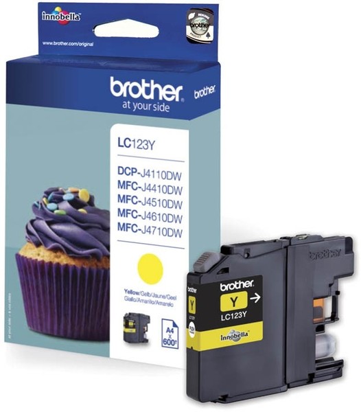 Original Brother Druckerpatrone LC-123 Gelb FüR MFC-J 870 Dw 4410 Dw 4510 Dw-image