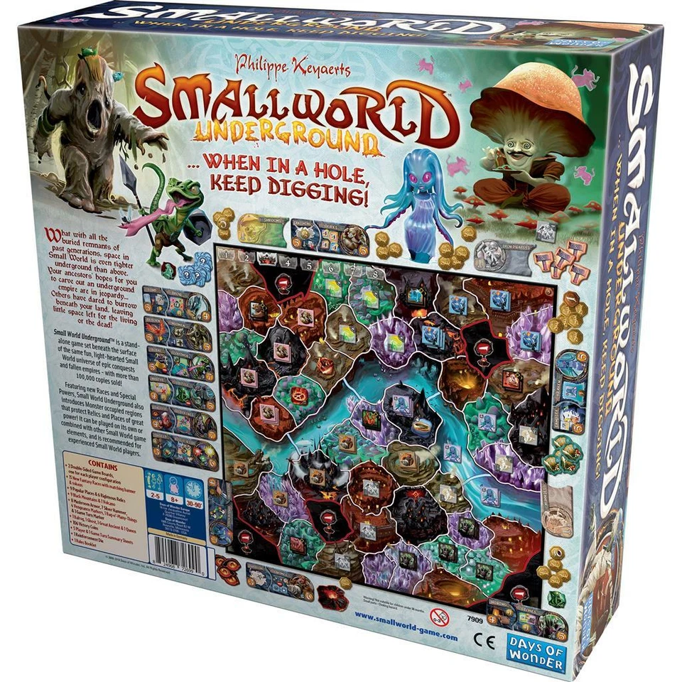 Small World Underground Board Game Days Of Wonder DO7909 Fantasy Civilization - Image 2 of 4