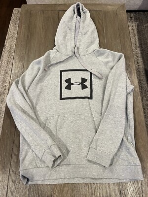 Under Armour Hoodie Mens Large  Rival Fleece Box Logo 1329745