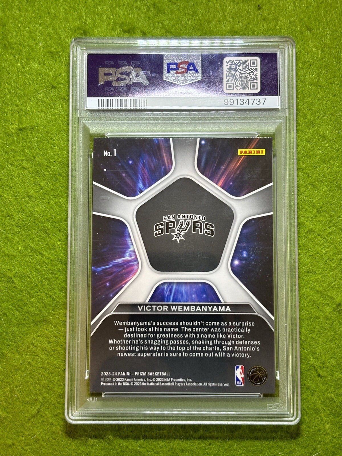 Victor Wembanyama PRIZM ROOKIE CARD  2023 Panini Prizm RC DEEP SPACE PSA 7 SPURS view 21