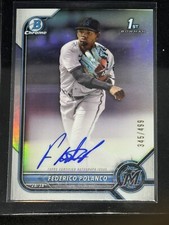 2022 Bowman Chrome 1st Auto Ref /499 Federico Polanco!🔥 Marlins HOT!  