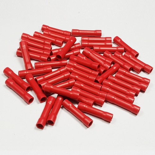 Fully Insulated Red Straight Butt Connector Terminals Crimp Electrical Terminal - 第 3/3 張圖片
