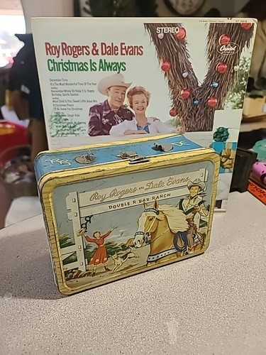 Vintage 50's Roy Rogers and Dale Evans Metal Lunch Box Double R Bar ...