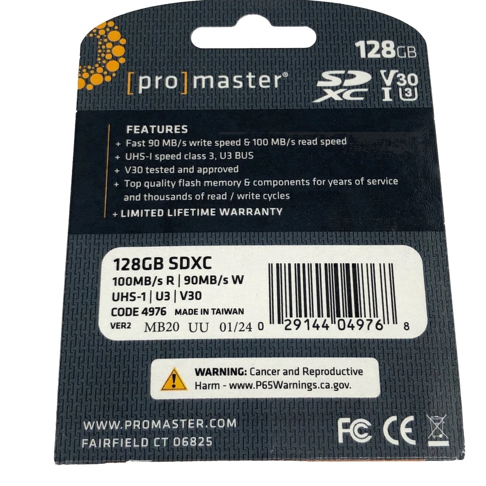 Promaster 128GB SDXC High Speed Advanced 667X Memory Card #4976 - Image 4 of 4