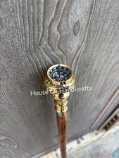 antique brass round victorian handle designer ,wooden walking stick vintage cane