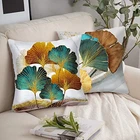 Throw Pillow Cover Farhouse Plant Leaves - 18