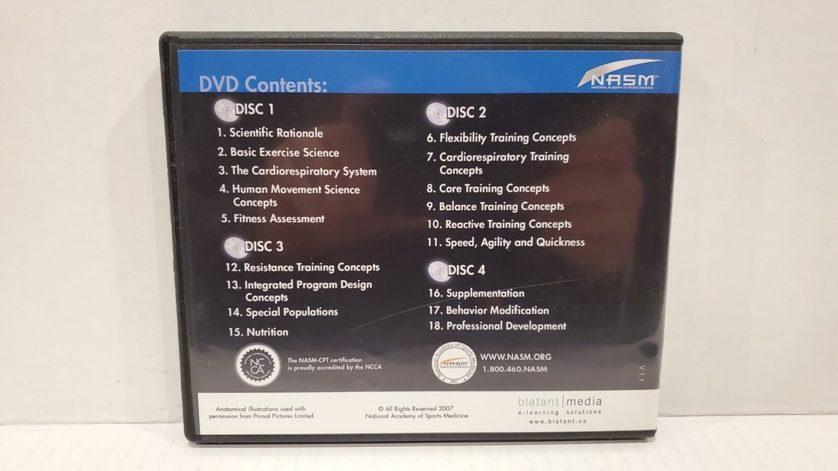 NASM Essentials of Personal Fitness Training SET 4 DVD Study Guide