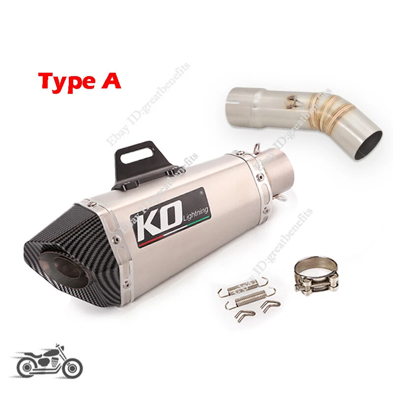 Sistema de tubo de conexión de escape medio 345 mm silenciador escape deslizable para Yamaha FZ8 FZ8N Foto 3 de 4