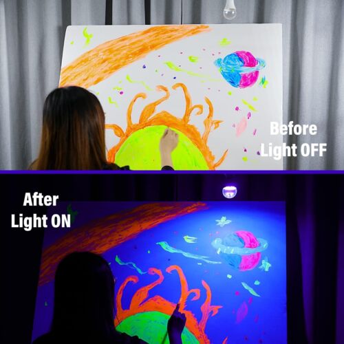 Onforu 15W LED Black Light Bulbs, A19 E26 Blacklight Bulb 120W Equivalent, - Picture 8 of 9