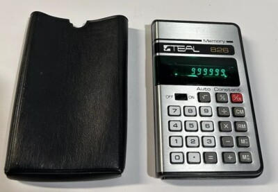Vintage Teal Memory 826 Electronic Math Calculator Pocket Protector-Nerd Cosplay