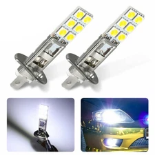 2X 12V Super Bright H1 12-SMD LED Headlight Bulbs Fog Driving Lights White 6000K