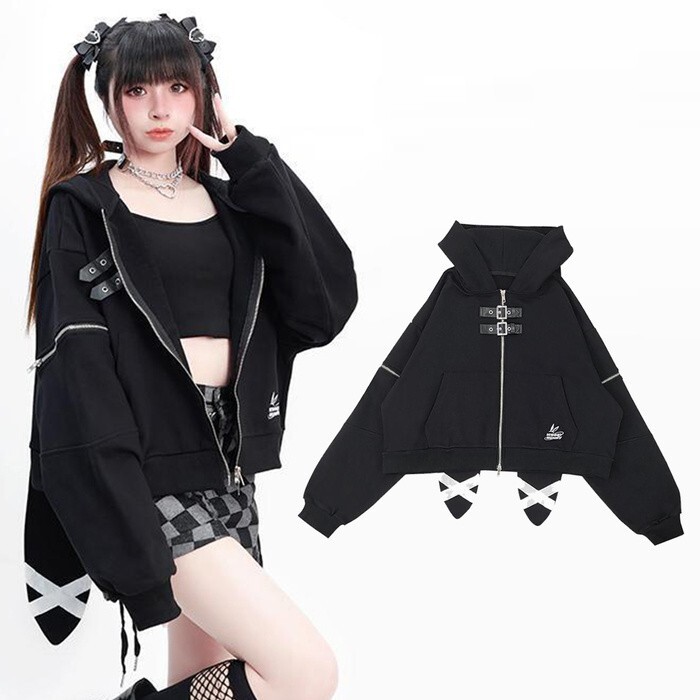 Y2K kawaii punk mummy rabbit bandage ear oversize belted