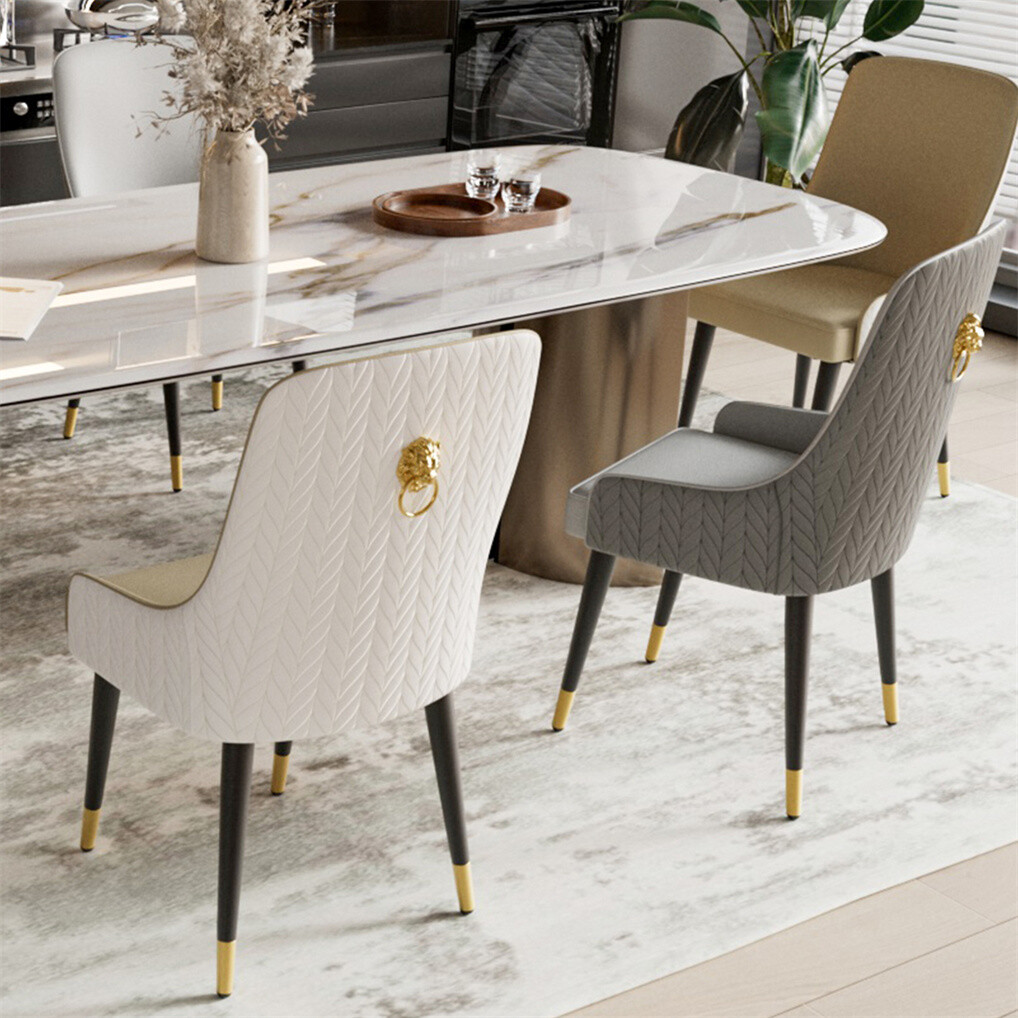 Contemporary Accent Chair, Fabric Tufted Upholstered Dining Chairs