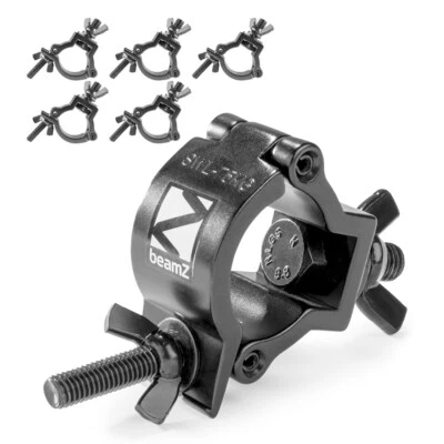 Beamz BC35B 6x Half Coupler Lighting Clamp 75kg Black for DJ Stage Setup