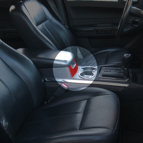 Red Carbon Fiber Interior Below Center Armrest Cover Trim For Chrysler 300 - Picture 3 of 12